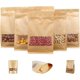 thumbnail image 1 of 30 Pieces Kraft Paper Bags, Transparent Window Kraft Paper Bags, Zipper Reusable Kraft Paper Bags (14 * 24cm), 1 of 5