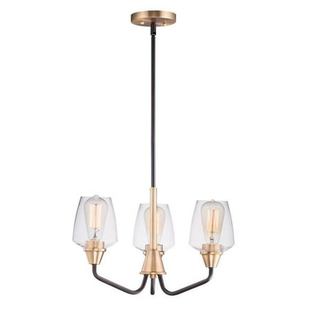 

Maxim 26124CLBZAB 19 in. Goblet Three-Light Chandelier Ceiling Light Bronze & Antique Brass