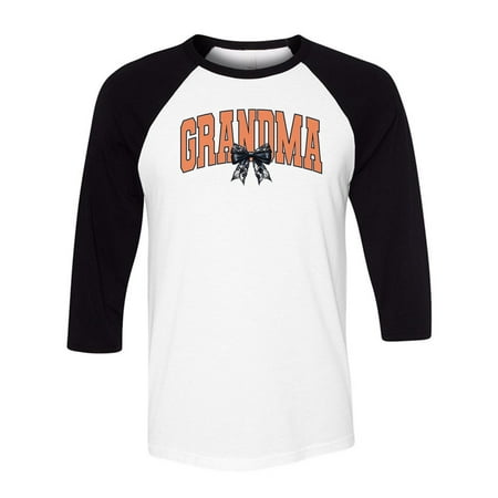 Halloween Grandma Three-Quarter Raglan Sleeve Baseball Shirt Unisex X-Small White/Black