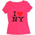 thumbnail image 2 of I Love NY Neon Teens/Ladies Scoop Neck T-Shirt Tee Officially Licensed Slim Fit Safety Pink, XL, 2 of 2