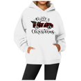 thumbnail image 1 of OJinShaWanO Chandail à Capuche pour Femmes, Imprimé Lettres de Noël, Col Rond, Manches Longues, 8614, 1 of 5