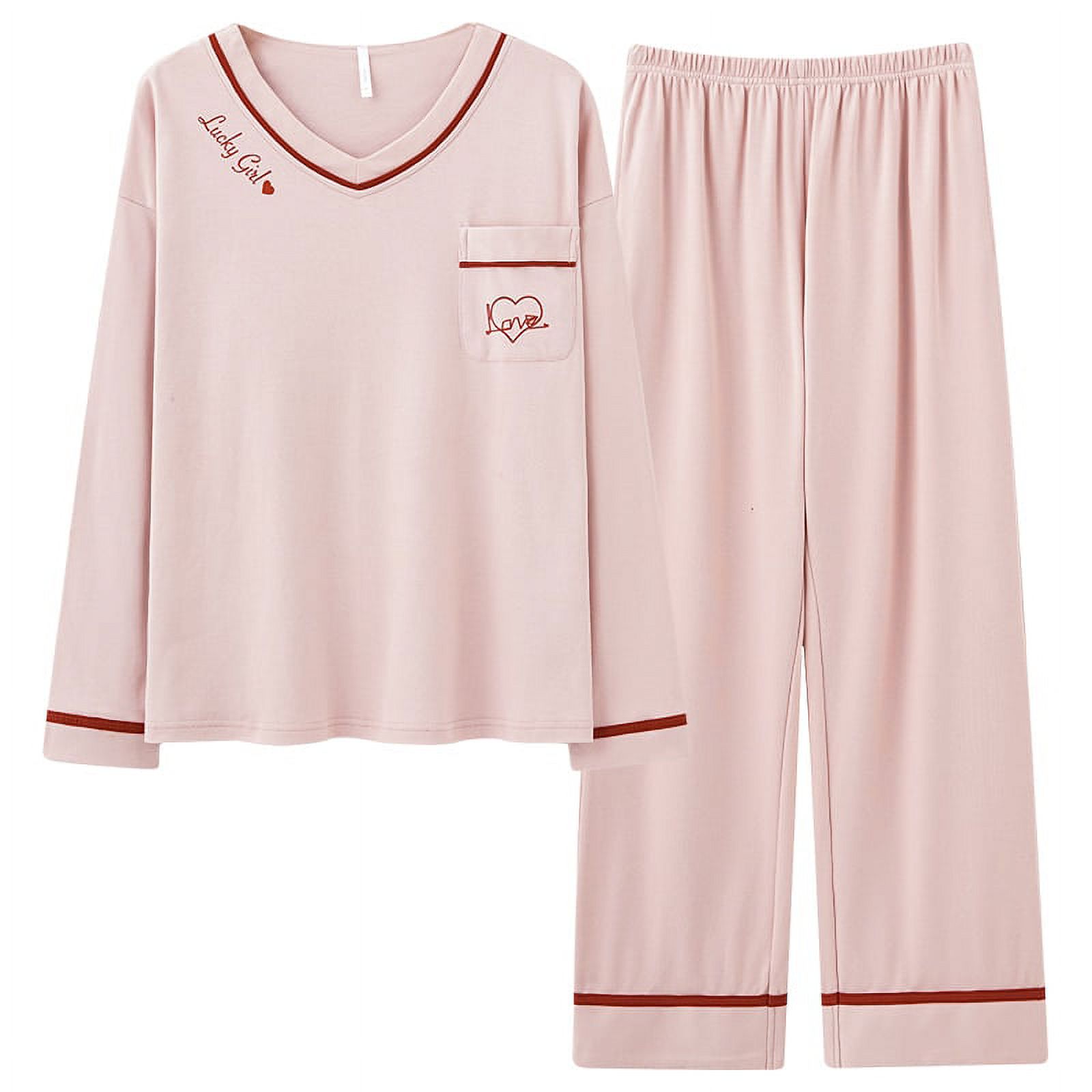 DanceeMangoo New Long Sleeve Cotton Pajamas Set Young Style Women ...