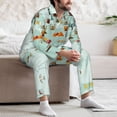 thumbnail image 7 of Honeii World Travel Map Pattern Mens Pajamas Set,2pcs Men's Lounge Long Sleeve Sleep Shirt and Pajama Bottoms Sleepwear Set,Mens Pjs Sets-Medium, 7 of 7