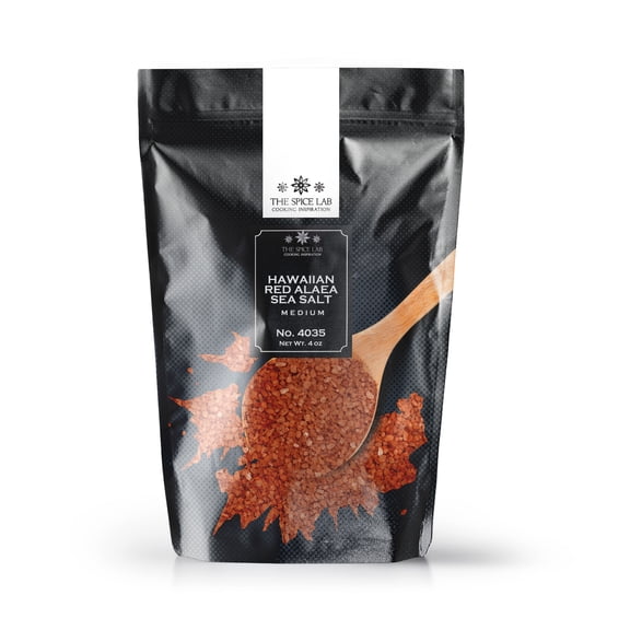 The Spice Lab No. 35 - Hawaiian Red Alaea Salt - Medium - Kosher Gluten-Free Non-GMO All Natural Premium Gourmet Salt - 4 oz Resealable Bag