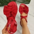 thumbnail image 6 of Viluyesy Women's Flat Sandals, Open Toe New Style Bowknot Elastic Ankle Strap Summer Casual Beach Vacation Shoes Red, 6 of 7