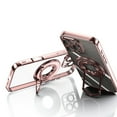 thumbnail image 2 of ELEHOLD Plating Case for iPhone 16 Pro Max,Transparent Clear Back Magnetic Compatible with Mag Safe Charging Foldable Kickstand Shockproof Anti-Yellowing Case for iPhone 16 Pro Max,Rosegold, 2 of 6