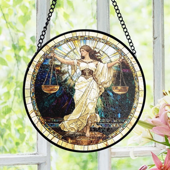 Lawyer Gift Stained Glass Suncatcher, Attorney Office Decor Suncatcher, Law School Graduation, Judge Gift Window Hanging