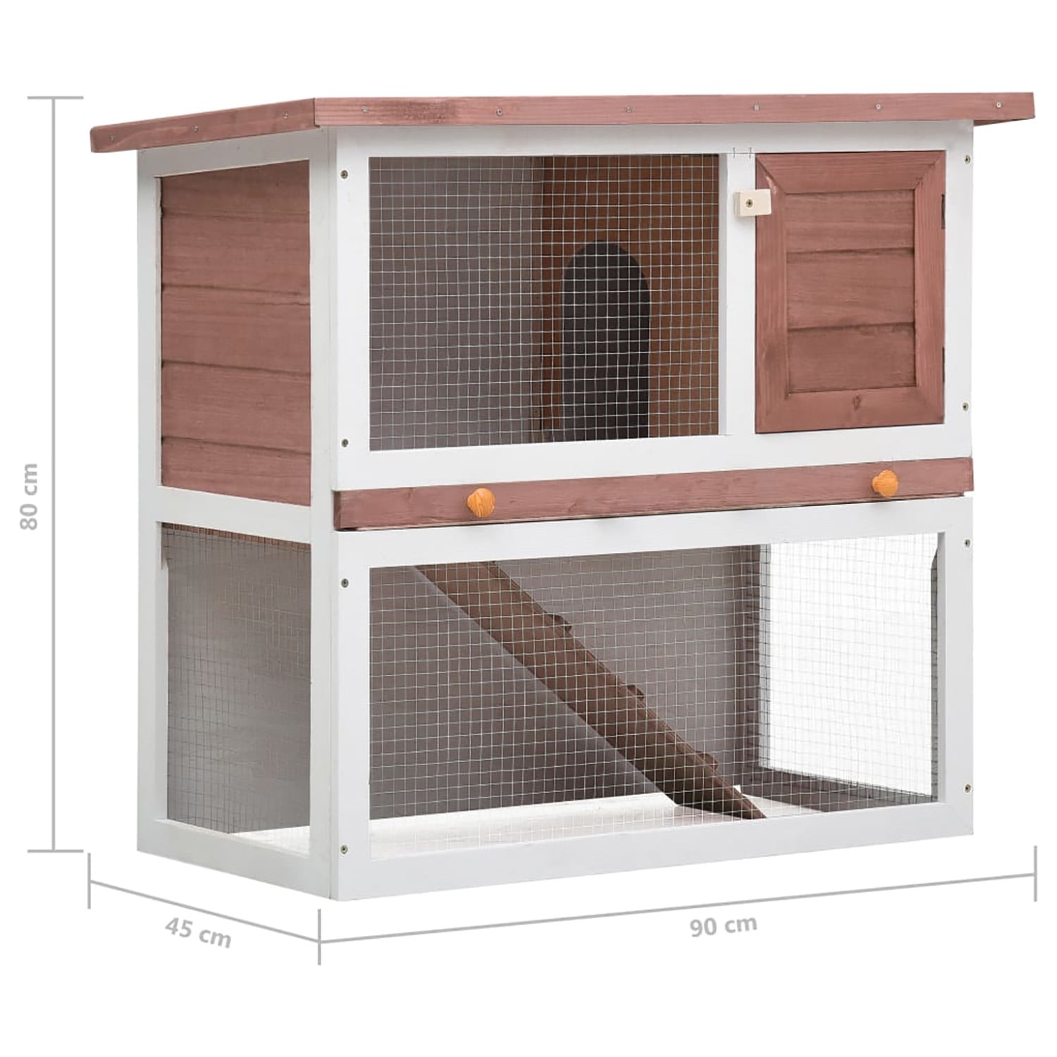Pefilos 35" Outdoor Rabbit Hutch with Run, 1 Door Bunny House Wood Small Animal House Pet Cage, Brown Pefilos 35" Outdoor Rabbit Hutch with Run, 1 Door Bunny House Wood Small Animal House Pet Cage, Brown