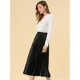 thumbnail image 4 of Disfraz de navidad FalMidi PlisaDe Acordeón Brillante Metálico De FiesCon CintuElástiPaMujer Negro 3XL, 4 of 7