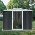thumbnail image 5 of 8x6 FT Outdoor Storage Shed, Metal Tool Sheds with Lockable Sliding Door & Air Vent, Garden Shed for Backyard Garden Patio Lawn, Grey, 5 of 6