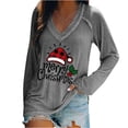 thumbnail image 2 of DPTALR T-shirt Décontracté à Col en V de Noël Imprimé à Manches Longues pour Femmes, 2 of 4