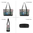 thumbnail image 6 of FORMRS Canvas Laptop Tote Bag for Women with 15.6" Computer Compartments Shoulder Handbag, Blue Plants Window, 6 of 7