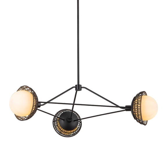 Alora Lighting CH490340MBOP Perth 3 Light 40" Wide Chandelier - Matte Black / Opal Glass