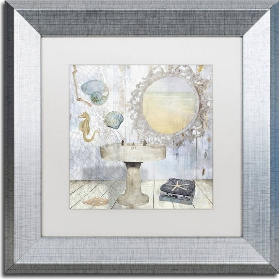 Trademark Fine Art "Beach House II" Canvas Art by Color Bakery, White Matte, Silver Frame