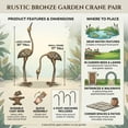 thumbnail image 4 of Cast Iron Garden Crane Bird Statues, Set of 2, 4 of 10