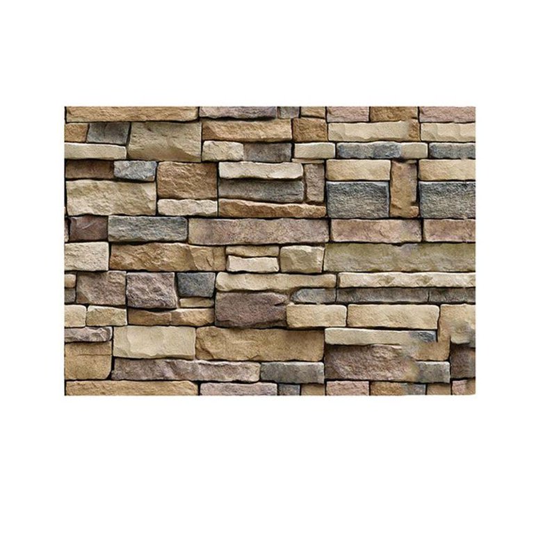 Stone Peel and Stick Wallpaper - Self Adhesive Wallpaper - Peel and Stick Backsplash Wall Paper, or Shelf Paper 3D Faux Textured Stone Wall Look 