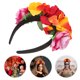 thumbnail image 2 of Diadema de Halloween Flor rosa Floral Aro de pelo Cosplay Accesorios para el cabello, 2 of 4