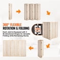 thumbnail image 4 of Japanese Style 6-Panel Room Divider, Wood Folding Screen for Indoor Privacy, Home & Office Partition, 4 of 11