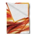 thumbnail image 2 of Abstract Soft Flannel Fleece Throw Blanket, Modern Contemporary Abstract Smooth Lines Blurred Smock Art Flowing Rays Print, Cozy Plush for Indoor and Outdoor Use, 50" x 60", Orange Red, by Ambesonne, 2 of 5