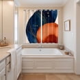 thumbnail image 3 of Navy Blue Burnt Orange Kitchen Curtains 63 Inch Length, Boho Artwork Geometric Modern Grommet Top Bedroom Living Room Curtains, Light Filtering Cafe Curtain Drapes 2 Panels Set 84''x63'', 3 of 9