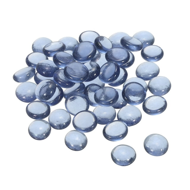 Uxcell Decorative Flat Glass Marbles 17-19mm Rock Vase Filler Gray for Fish Tank Table Scatter Decor, 100Pcs