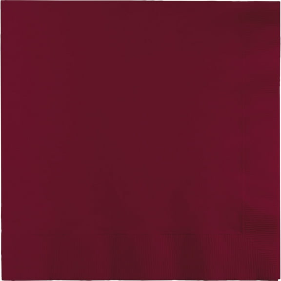 Party Central 2-Ply Disposable Luncheon Napkins - 6.5" - Burgundy Red - Club Pack of 600