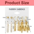 thumbnail image 2 of Pendientes de aro de oro para dama, pendientes de mujer, conjunto de pendientes de aro de oro vintage, 2 of 5