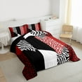 thumbnail image 3 of jejeloiu Leopard Print Twin Comforter Sets,Red White Black Bedding Set For Men Women Reversible 2-Piece, 3 of 8