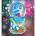 thumbnail image 5 of Puzzled Resin Sand Bucket Dolphin Snow Globe (65mm), 4.5 Inch Tall Figurine Intricate & Meticulous Detailing Art Handcrafted Tabletop Sculpture Centerpiece Accent Ocean Sea Life Themed Home Décor, 5 of 7