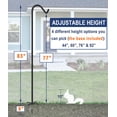 thumbnail image 3 of Shepherds Hook for Outdoor Bird Feeders Pole 92 Inch Tall, Adjustable Heavy Duty Garden Hanger Stake Pole with 5 Prong Base, Shiny Black (2 Packs), 3 of 7