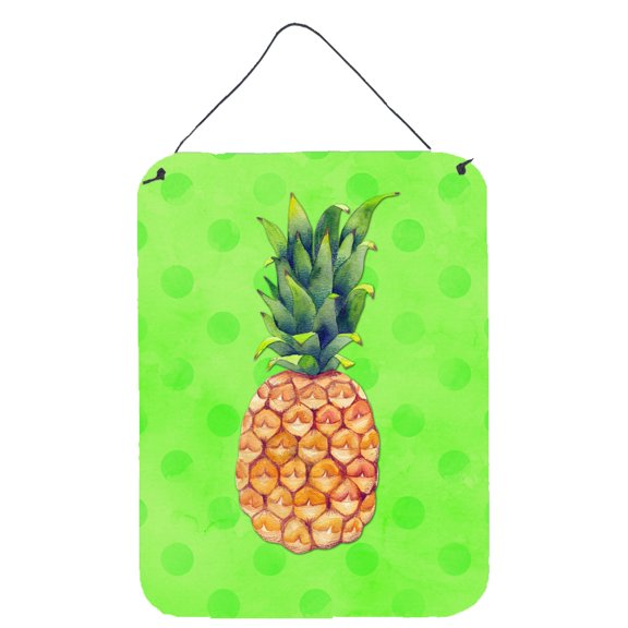 Carolines Treasures BB8190DS1216 Pineapple Green Polkadot Wall or Door Hanging Prints 12x16 multicolor