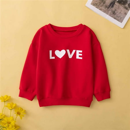 

AOOCHASLIY Baby Days Infant Toddler Baby Girls Boys Valentine s Day Print Long Sleeve Top Pullover Sweater