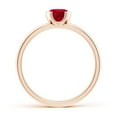 thumbnail image 2 of ANGARA Natural Semi Bezel-Set Ruby Solitaire Engagement Ring in 14K Rose Gold for Women (Size-5mm) | July Birthstone, Birthday, Anniversary, Jewelry Gift for Women | Natural Ruby Ring, 2 of 8