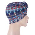 thumbnail image 6 of Caywon Women's Trendy Floral Print Head Wrap Muslim lightweight Breathable Ruffle All Packaged Spring Summer Headscarf(Dark Blue,Free Size), 6 of 6