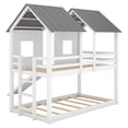 thumbnail image 7 of Twin over Twin House Bunk Bed with Slide and Windows,Wooden Bunk Bed Frame Ladder and Guardrails for Kids Teens Girls Boys,White, 7 of 7