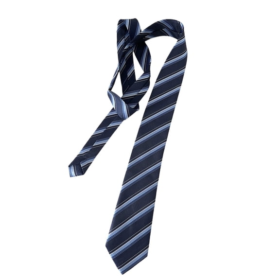 Classical Dark Blue Striped Necktie For Academic Uniform Shirt Tie Accessory