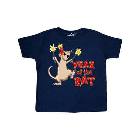 

Inktastic Year of the Rat with Sparklers in Red Party Hat Gift Toddler Boy or Toddler Girl T-Shirt