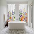 thumbnail image 4 of Pink Orange Flowers Kitchen Curtain for Berdoom Living Room Cafe 72 Inch Length, Spring Floral Farmhouse Botanical Tiers Curtains Light Filtering Drapes Rod Pocket Window Treatment 2 Panels 52"Wx72"L, 4 of 8