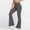 Dark Gray, variant on Women's Solid Color High Stretch Flare Yoga Pants Butt Lifting Elastic Waist Workout Long Pants Light Blue L