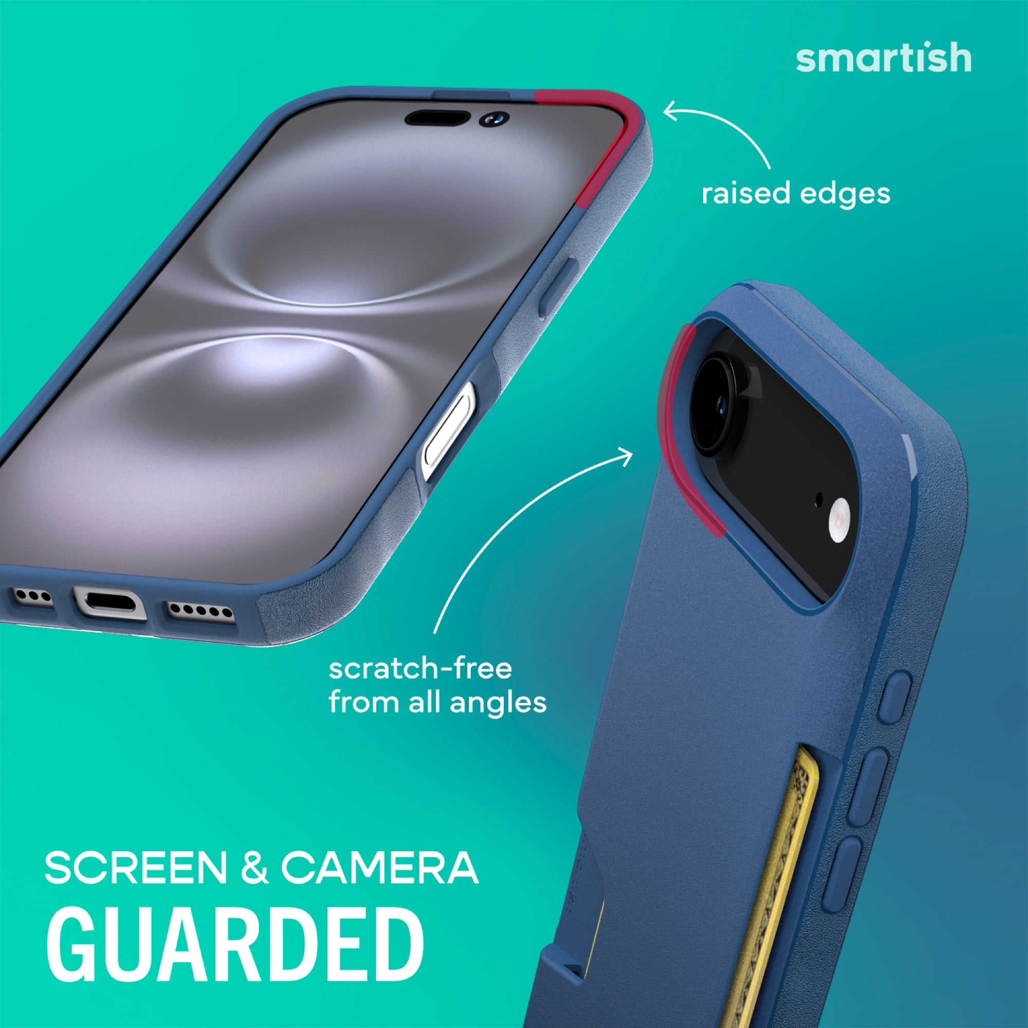 Smartish® iPhone 17 Air Wallet Case - Wallet Slayer Vol. 1 [Slim + Protective] Credit Card Holder - Drop Tested Flip Hidden Card Slot Cover For Apple iPhone 17 Air - Blues on The Green