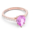 thumbnail image 3 of Diamond-Capitals 2.30 Carat Natural Diamond Pink Sapphire Gemstone Latest Anniversary Ring for her Solid 14K Rose Gold Size 8.5, 3 of 8
