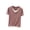 Pink, variant on Womens Patchwork Ribbed Tops V Neck Crewneck T Shirts Casual Basic Tee for Athletic Running Workout Pink Medium