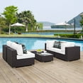 thumbnail image 2 of Modway Convene 5 Piece Outdoor Patio Sectional Set in Espresso White, 2 of 4