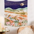 thumbnail image 3 of Tapestry Moon Mountain Flower Wall, 150 x 150 cm, microtela, 3 of 3