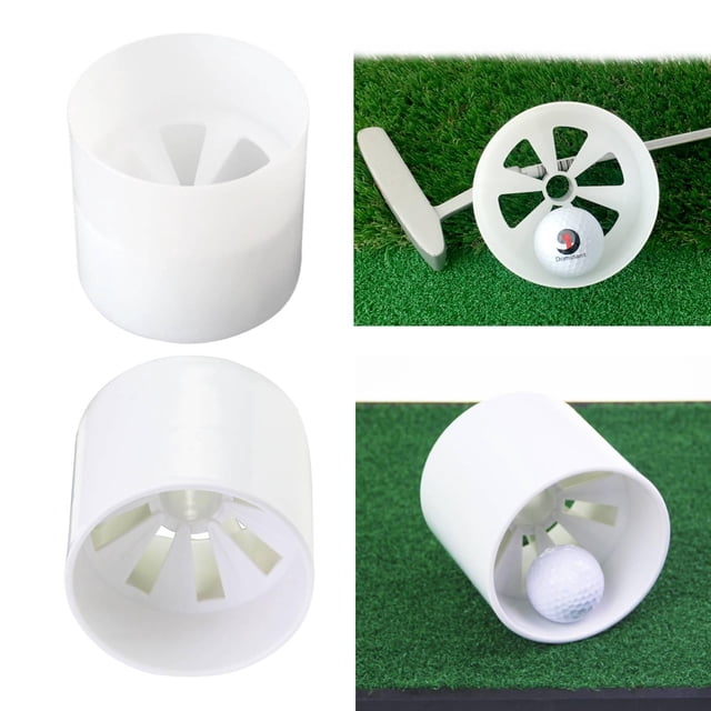 Soporte de bandera profesional de golf con agujeros verdes de 2 piezas en plástico blanco para entrenamiento Soledad Copas de hoyo de golf