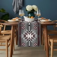 thumbnail image 2 of Red Gray Table Runner - 108 Inch Long, Kitchen Dining Table Runner Dresser Scarves, Southwest Retro Ethnic AztecTexture Bohemian Farmhouse Decor for Coffee Tables Wedding Party Banquet, 2 of 8