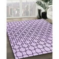 thumbnail image 3 of Ahgly Company Machine Washable Indoor Rectangle Transitional Purple Flower Purple Area Rugs, 5' x 8', 3 of 7
