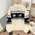 thumbnail image 2 of Mens Christmas Sweater - Autumn Winter Knitted Pullover Casual Warm Christmas Elk Pattern Sweater Cozy Men's Clothing, 2 of 5