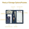 thumbnail image 3 of Fintie Server Book Organizer with Zipper Pocket Unisex PU Leather Bifold Wallets, Navy, 3 of 7