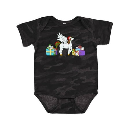 

Inktastic Christmas Unicorn with Gifts and Santa Hat Gift Baby Boy or Baby Girl Bodysuit